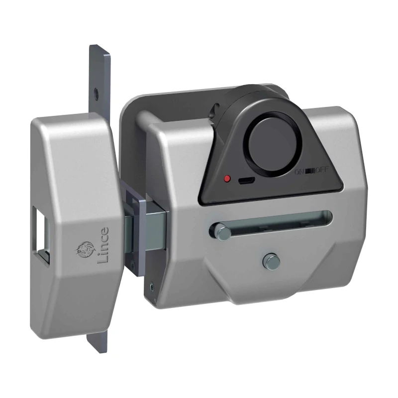 CERROJO LINCE SEGURIDAD SMART 7930 PLATA (CON ALARMA) B-50MM + 1 MANDO