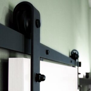 KIT PUERTA CORREDERA DECORATIVO 2M+ 1HOJA CON FRENO NEGRO N05