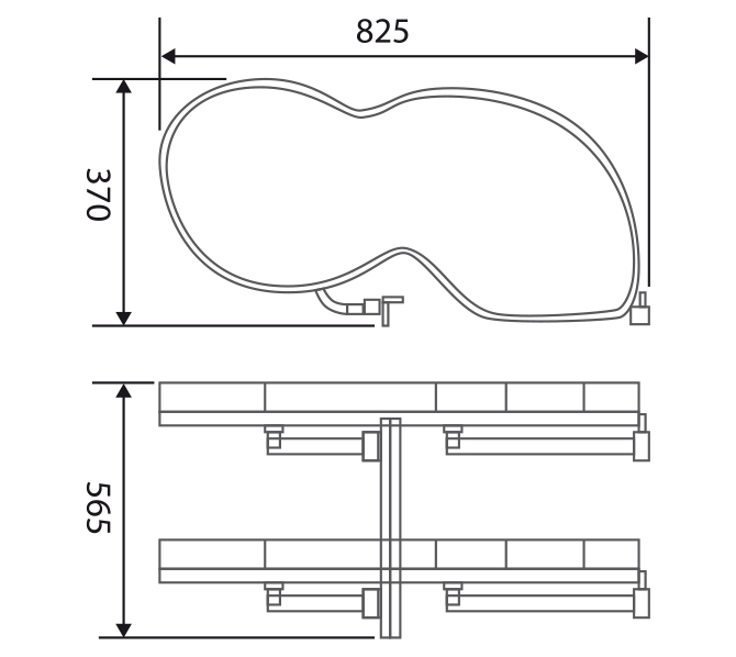 RINCONERA P/MUEBLE 900MM IZQUIERDA BLANCA NOBATECH - Imagen 3